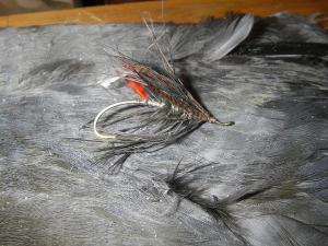 I wrapped the hackle three times over the alpaca wool body to help it stand up.